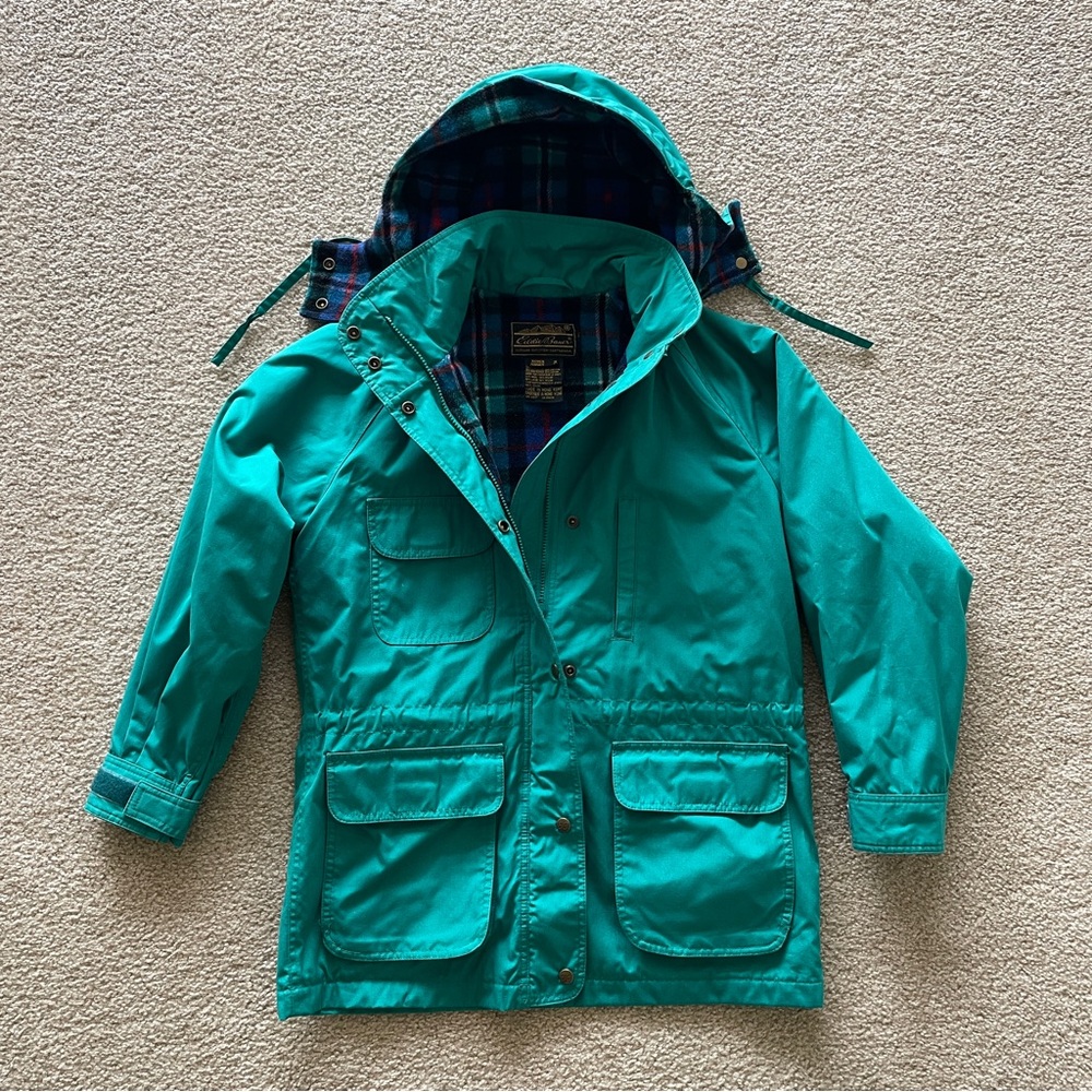 Vintange 80s Eddie Bauer Teal Wool-lined Mountain Chore Barn Coat
